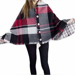NWOT Ultra Soft Plaid Convertible Blanket Wrap